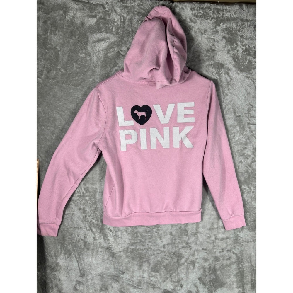 Victoria's Secret PINK Pink Zip Hoodie Womens Small‎ Y2K Retro Streetwear